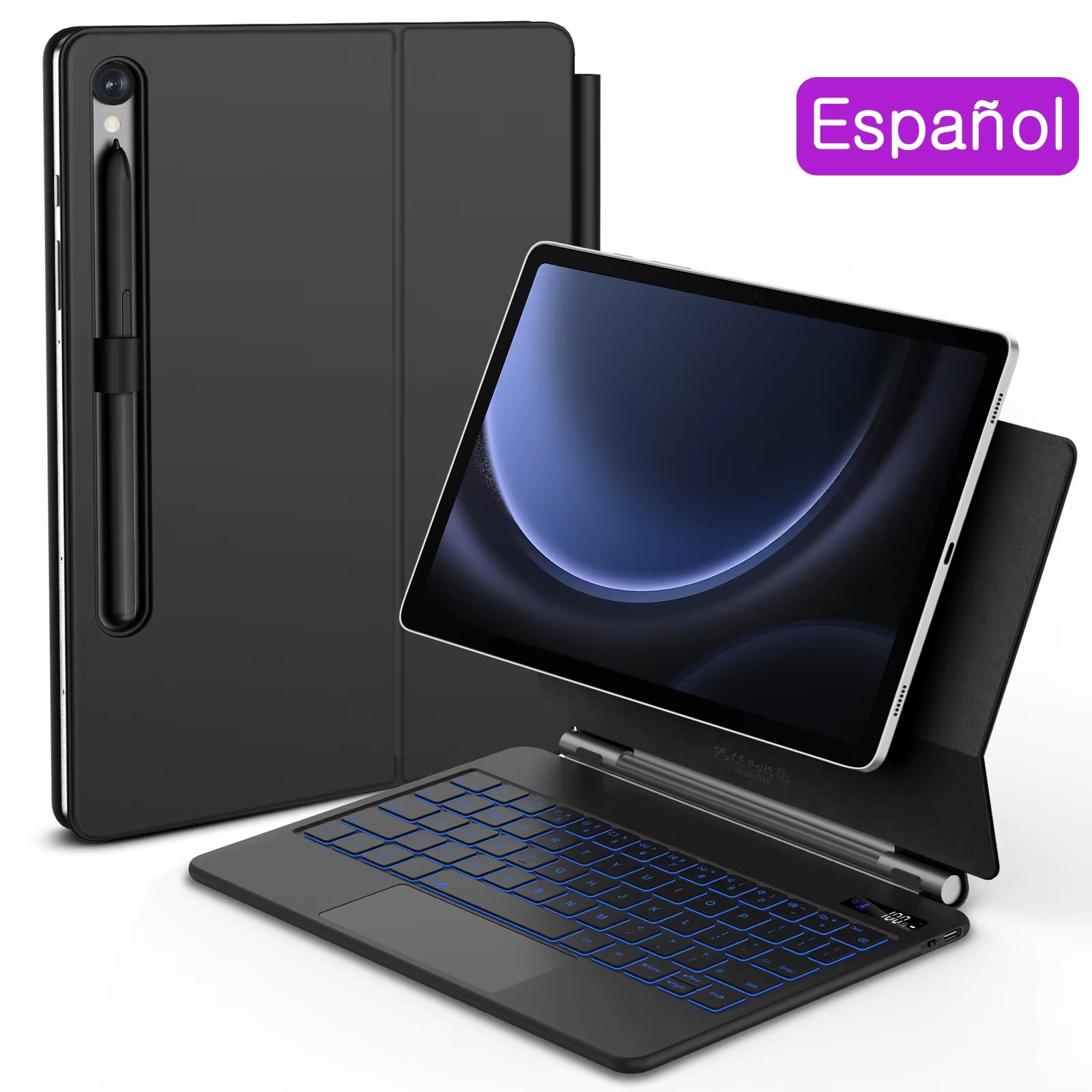 Magic Keyboard for  Galaxy Tab S11 S10 plus S10 Lite S8 S9 S7 FE 11 12.4 Inch Trackpad Backlit Floating with Pen Holder