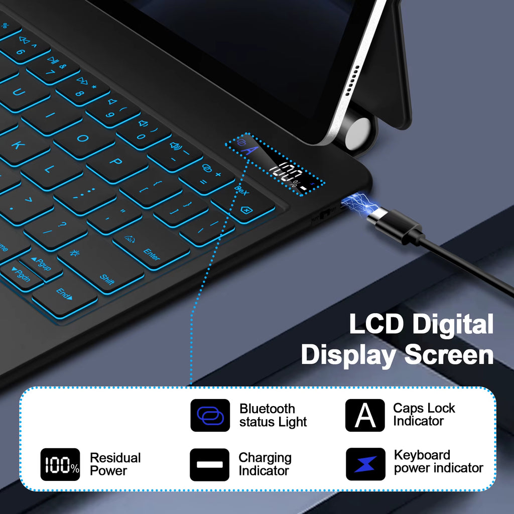 Magic Keyboard for  Galaxy Tab S11 S10 plus S10 Lite S8 S9 S7 FE 11 12.4 Inch Trackpad Backlit Floating with Pen Holder