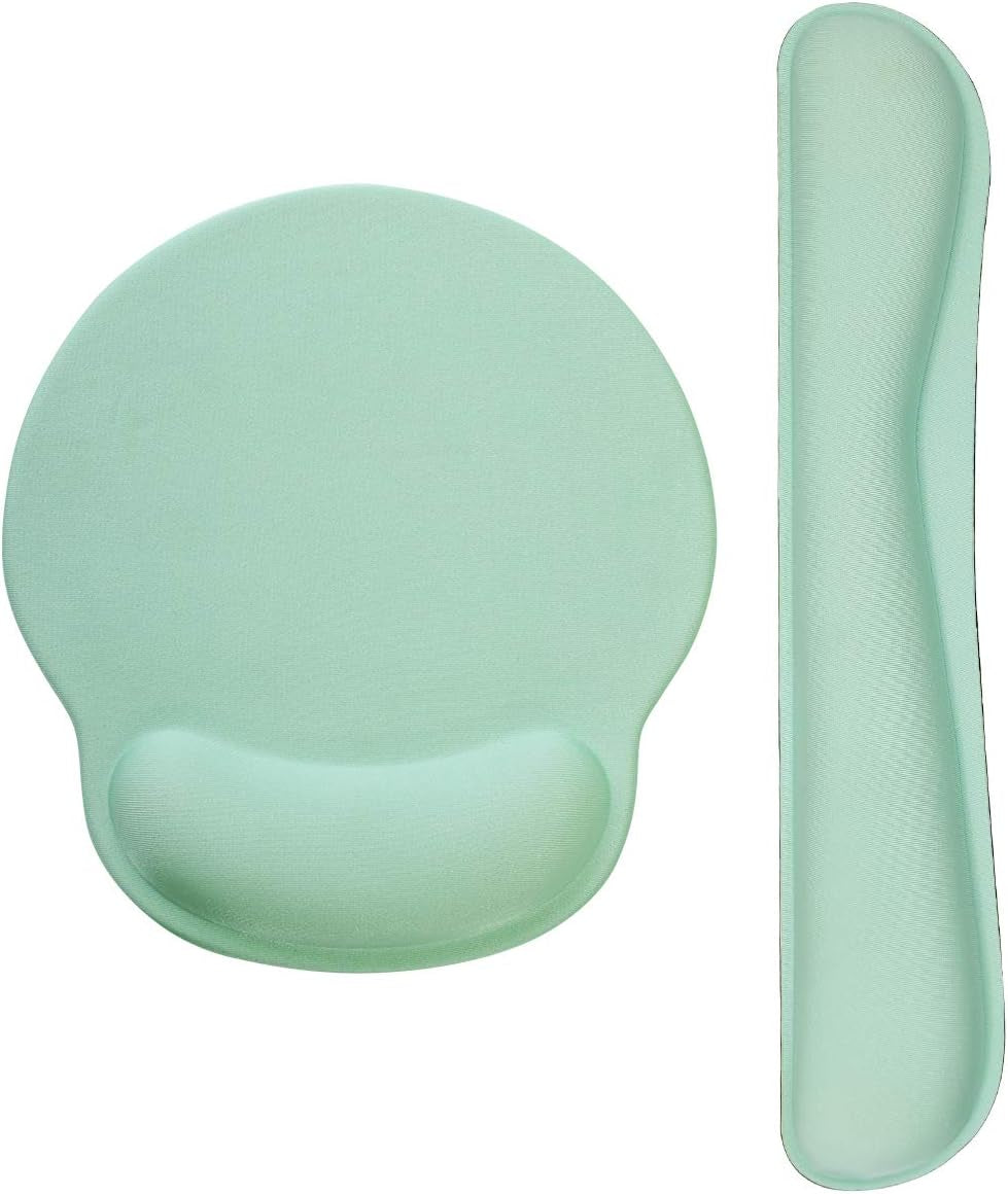 Ergonomic Keyboard Mouse Pad Wrist Rest Support Set for Laptop/Computer/Desktop,Memory Foam Hand Rest Wrist Cushion for Gaming/Office,Lightweight Comfortable & Pain Relief (Greyish White)