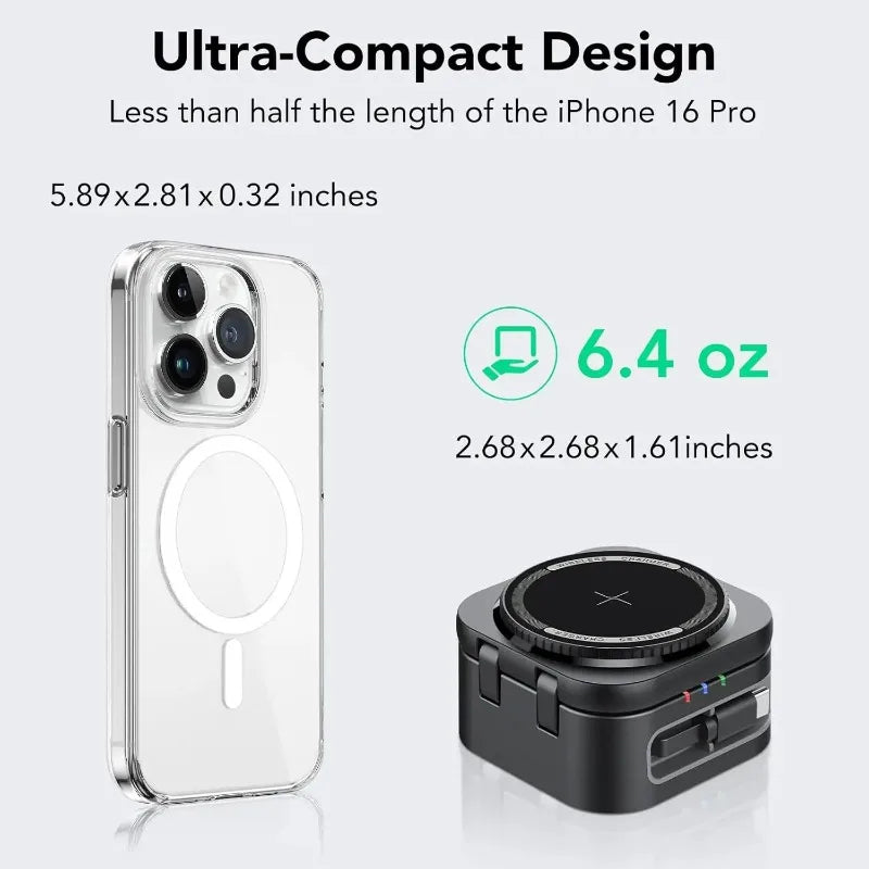 Magnetic 3 in 1 Wireless Charger Station With Extension Cords