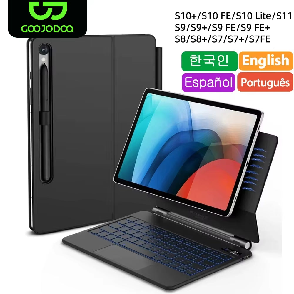 Magic Keyboard for  Galaxy Tab S11 S10 plus S10 Lite S8 S9 S7 FE 11 12.4 Inch Trackpad Backlit Floating with Pen Holder