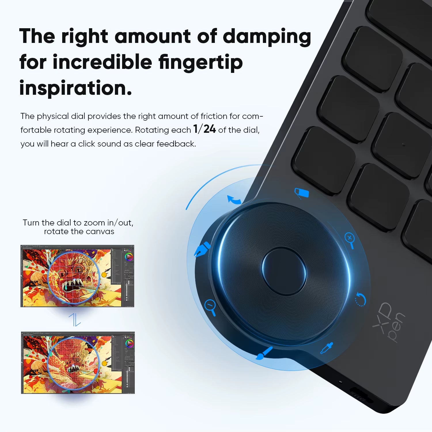 Wireless Shortcut Remote Express Key Bluetooth 5.0 Customizable Shortcut Keys for Graphic Tablet Pen Display Monitor