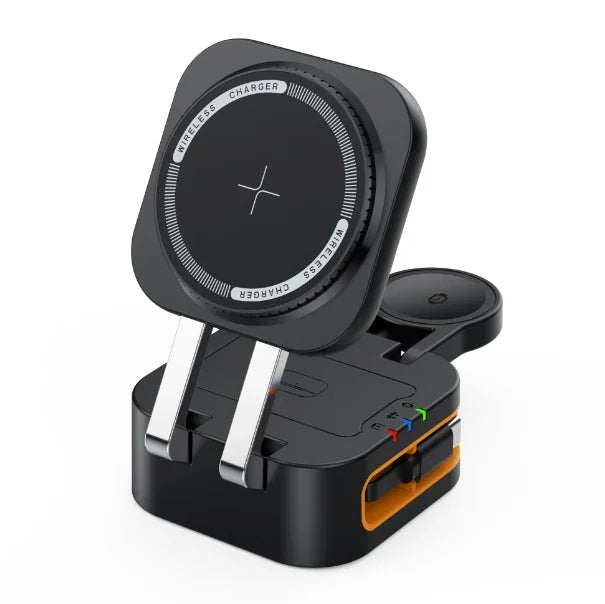 Magnetic 3 in 1 Wireless Charger Station With Extension Cords