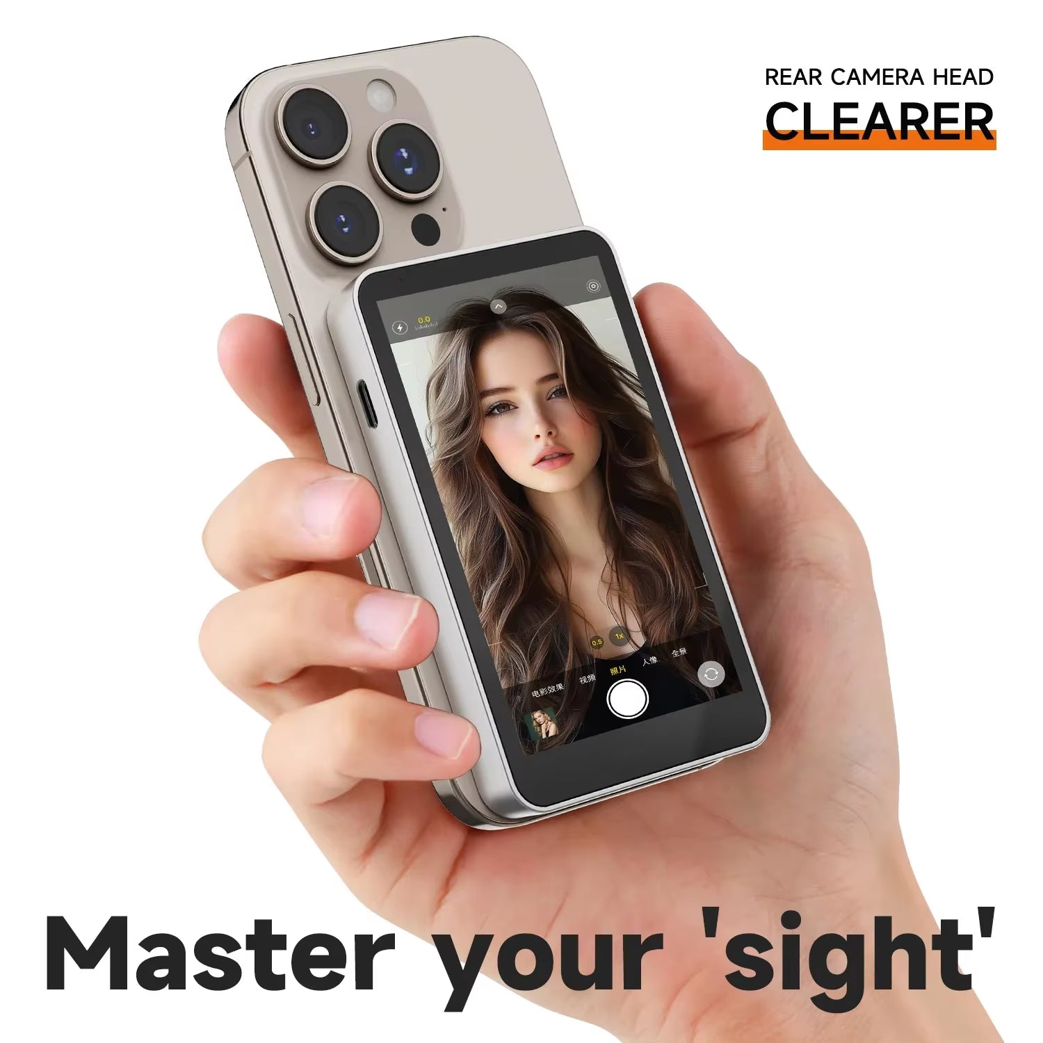 Xview Vlog Selfie Monitor Screen for Iphone & Android, Magnetic Wireless Rear Camera Phone Monitor with 164FT Range for Youtube