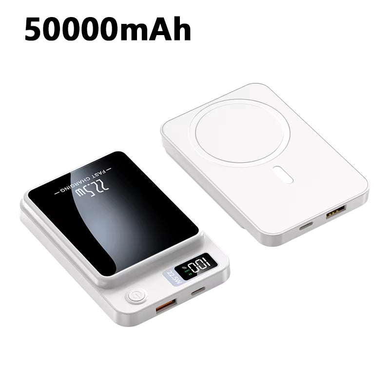 100000Mah Power Bank Magnetic Wireless 22.5W Ultra Capacity Super Fast Charging Magnetic Power Bank for Iphone15 Samsung Xiaomi.