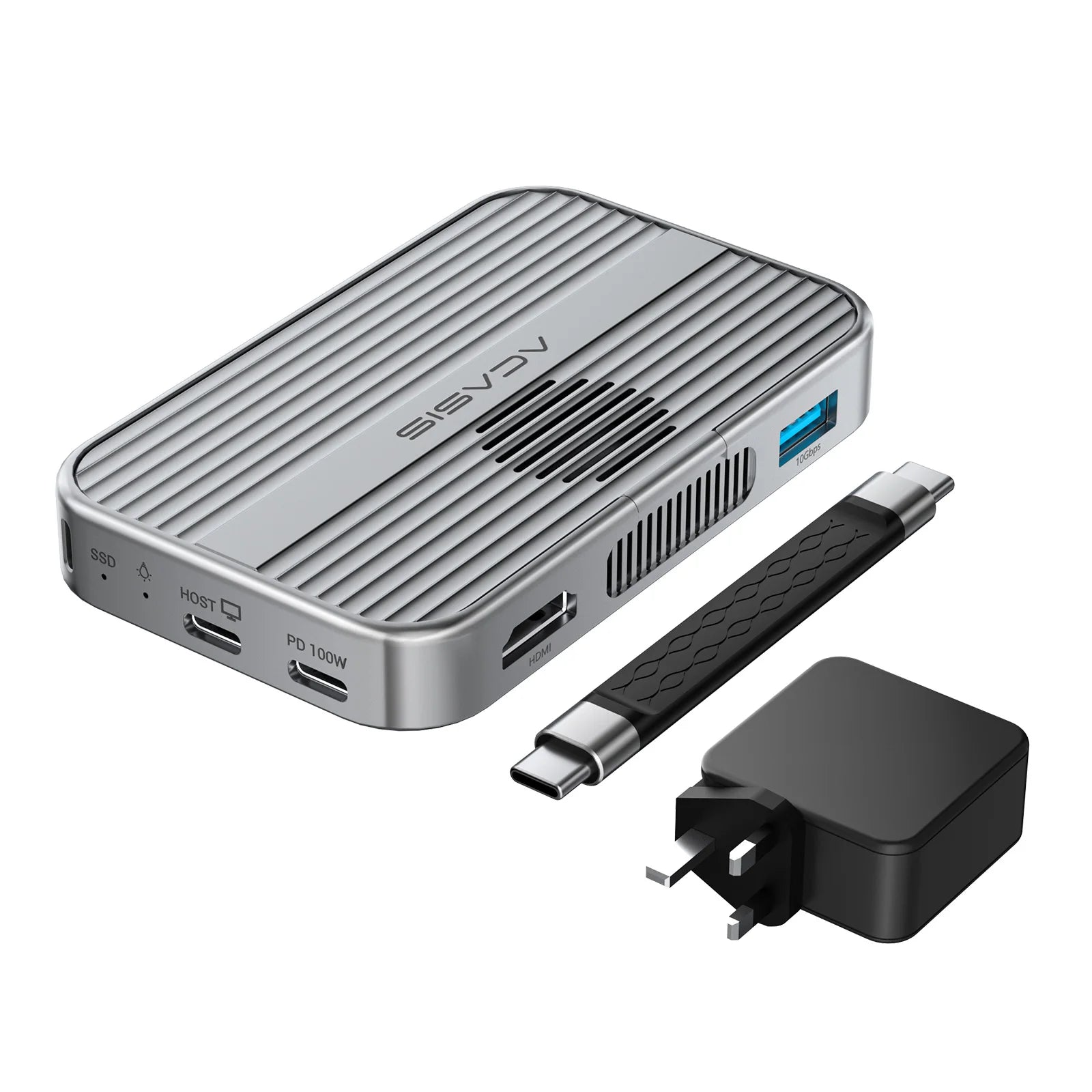 10Gbps Magnetic M.2 Nvme SSD Enclosure & USB-C Docking Station with Cooling Fan for Iphone 17/17 Pro/Iphone 16/16 Pro