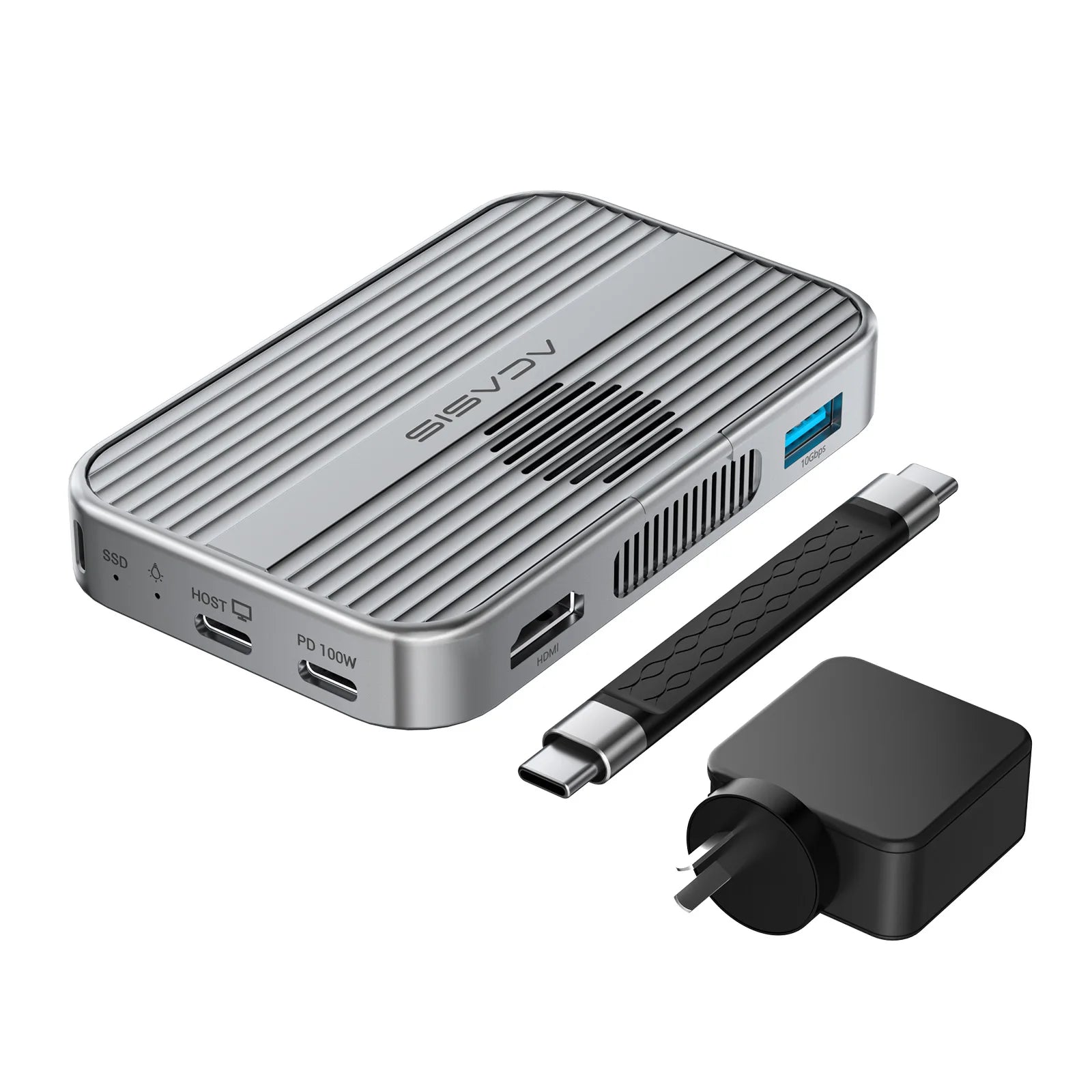 10Gbps Magnetic M.2 Nvme SSD Enclosure & USB-C Docking Station with Cooling Fan for Iphone 17/17 Pro/Iphone 16/16 Pro