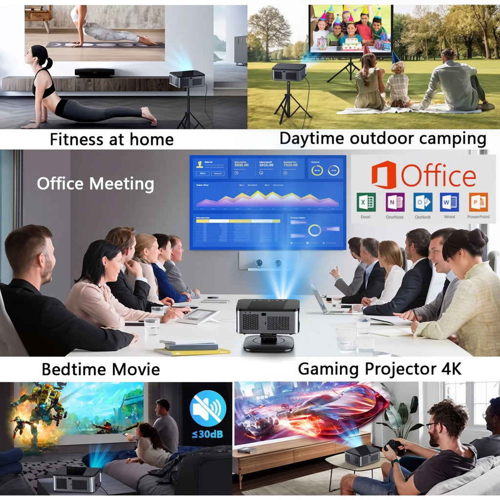 2025 Laser TOF Focus Projector 45000Lumens Moive Daylight Projector Portable 4K Android 12.0 LED Projector WIFI6/20MS