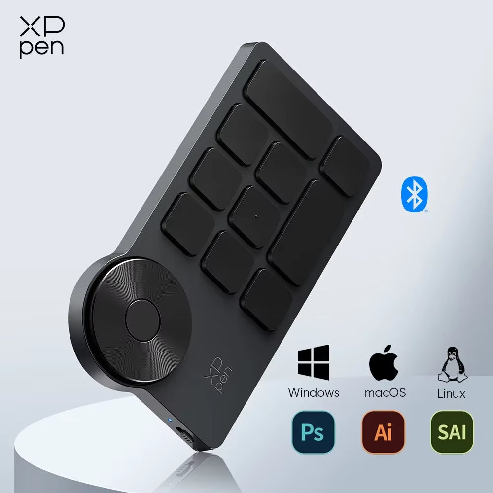 Wireless Shortcut Remote Express Key Bluetooth 5.0 Customizable Shortcut Keys for Graphic Tablet Pen Display Monitor