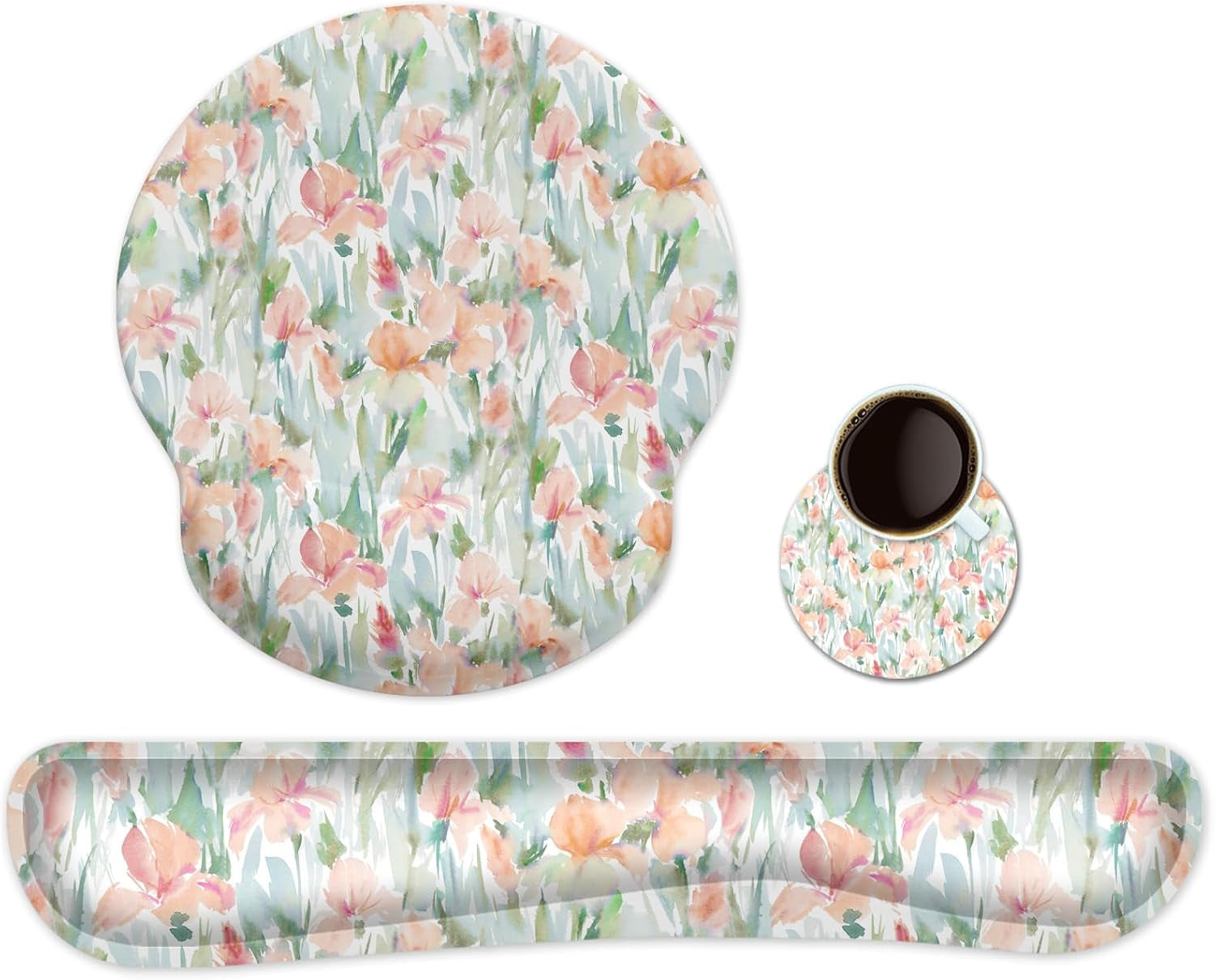 Ergonomic Keyboard Mouse Pad Wrist Rest Support Set for Laptop/Computer/Desktop,Memory Foam Hand Rest Wrist Cushion for Gaming/Office,Lightweight Comfortable & Pain Relief (Greyish White)