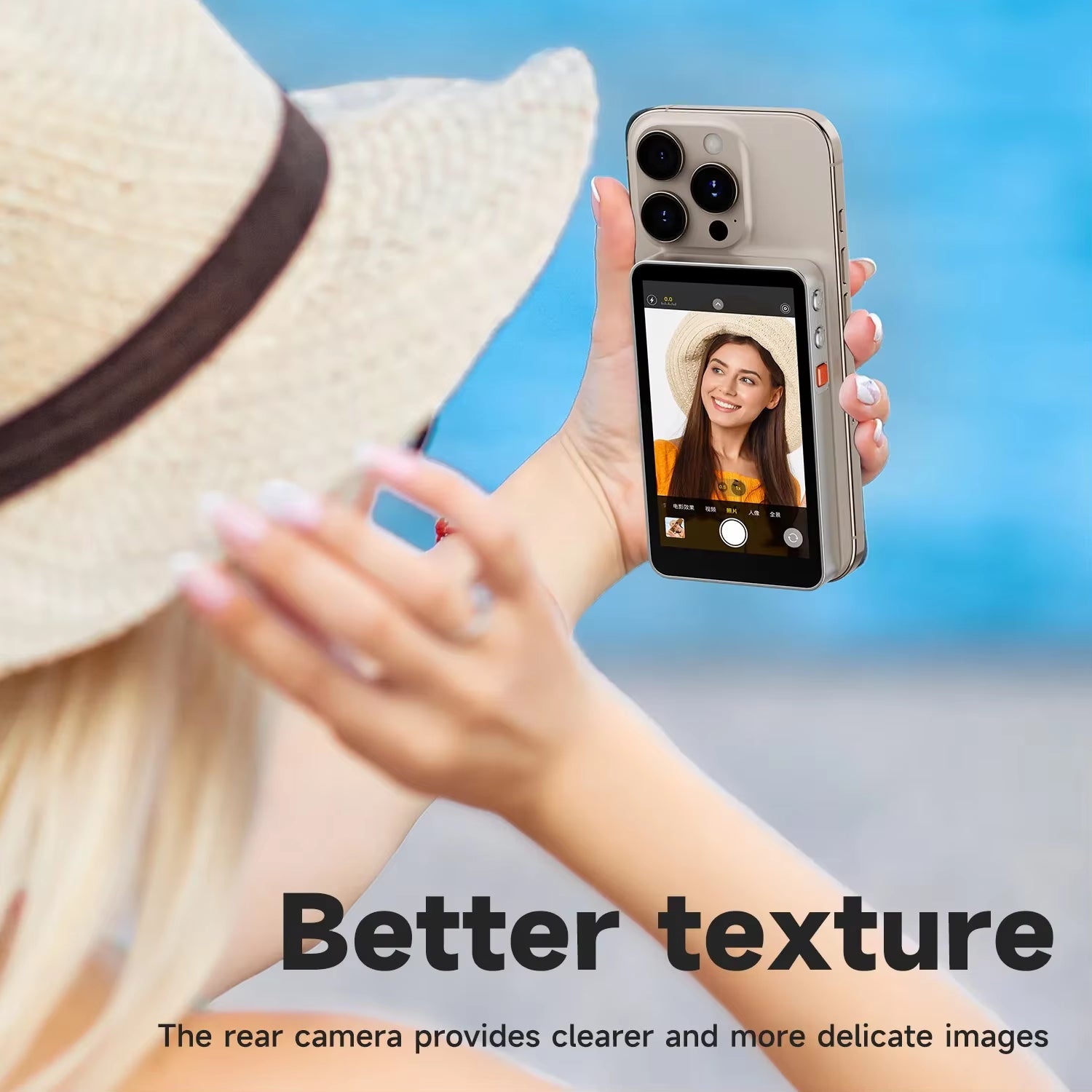 Xview Vlog Selfie Monitor Screen for Iphone & Android, Magnetic Wireless Rear Camera Phone Monitor with 164FT Range for Youtube